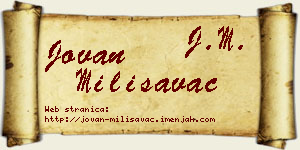 Jovan Milisavac vizit kartica